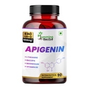 Humming Herbs Apigenin 504mg with L-Theanine, Bacopa, Magnesium, Vitamin B6 & Piper Nigrum | 6-in-1 Wellness Supplement | 90 Vegan Capsules