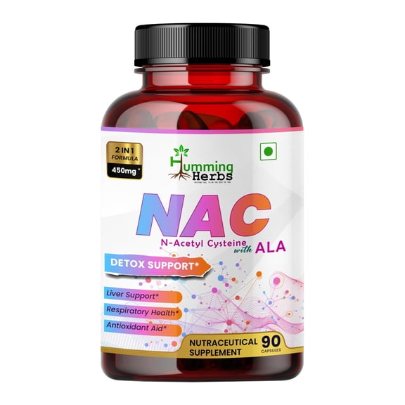 Humming Herbs NAC Supplement with Alpha Lipoic Acid | N-Acetyl Cysteine 450mg | 90 Vegan Capsules | Non-GMO & Gluten-Free Dietary Supplement