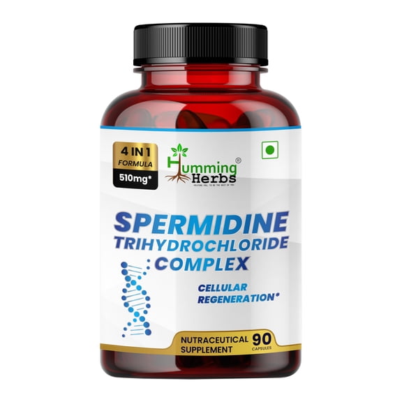 Humming Herbs Spermidine Complex with Berberine, Quercetin & Fisetin | 510mg Per Serving | 4-in-1 Formula | 90 Veg Capsules | Dietary Supplement