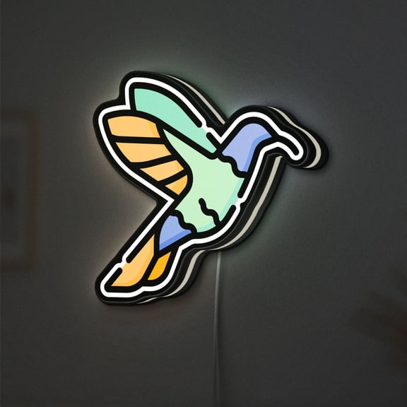 Hummingbird 3D Novelty Light Box, Bird and Wildlife Wall Art, Ornithology Decor for Nature Lovers (Height 12 inch, 30cm)