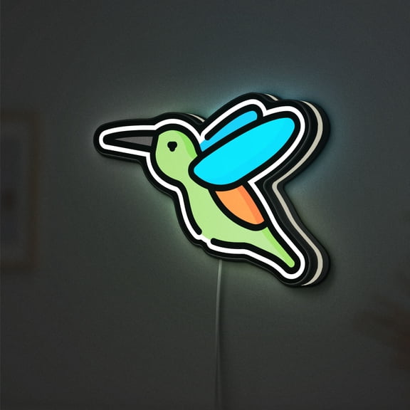 Hummingbird 3D Novelty Light Box, Ornithology Bird Wall Art, Elegant Nature Decor for Wildlife Fans (Height 24 inch, 60cm)