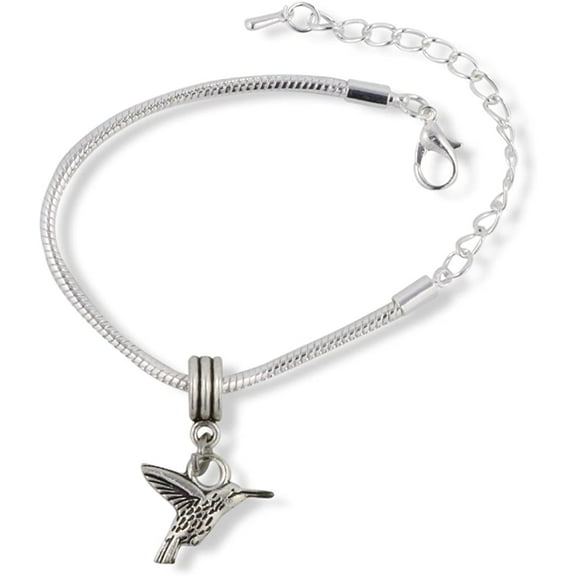 Hummingbird 3D Snake Chain Charm Bracelet