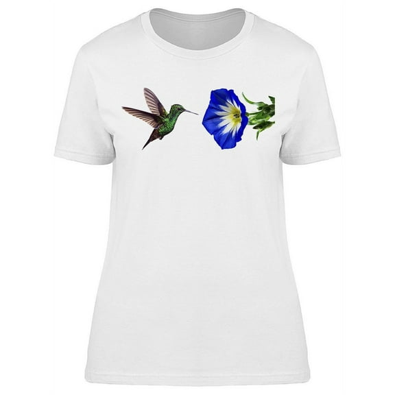 Hummingbird About To Feed Flower T-Shirt Women -Image by Shutterstock, Female x-Large