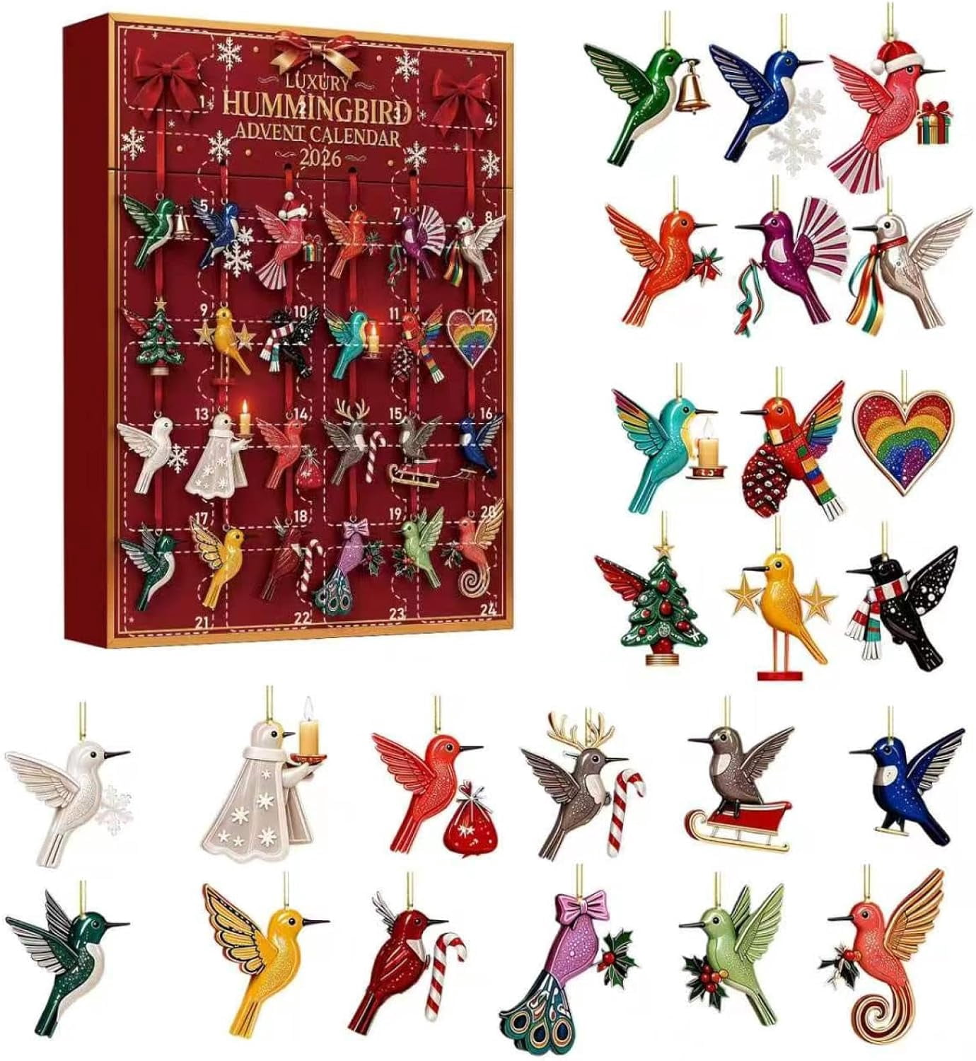 Hummingbird Advent Calendar 2026, 24-Day Christmas Countdown Calendar ...