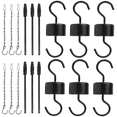 thumbnail image 1 of Ant Moat for Hummingbird Feeders,Ant Guard Keeps Ants Away from Feeders,Rustproof S Hooks for Outdoor Yard Hanging Feeders,Black 6 Hooks with 6 Brushes and 6 Hanging Chain, 1 of 7