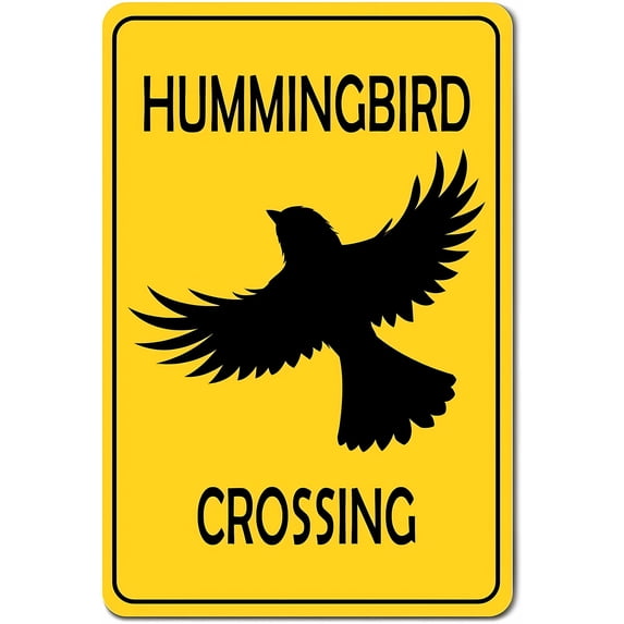 Hummingbird Appearing Metal Warning Sign, 8"x12" Funny Private Property Sign, Aluminum Notice Sign for Outdoor Yard Fence Campsite Street Workplace, Watch Out for Humming Birds Sign