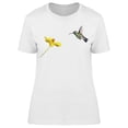 thumbnail image 1 of Hummingbird Approaching Flower  T-Shirt Women -Image by Shutterstock, Female Medium, 1 of 2