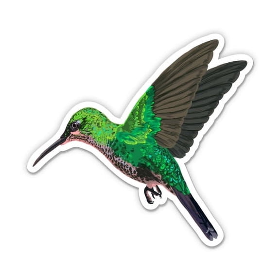 Hummingbird Beautiful Green - 5" Vinyl Sticker - For Car Laptop I-Pad - Waterproof Decal