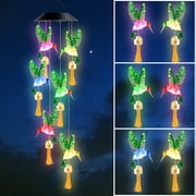 Hummingbird Bell Solar Wind Chimes, Color Changing Solar Lights, Outdoor Memorial Wind Bell Lights Gifts for Garden Mothers Day Yard Decor
