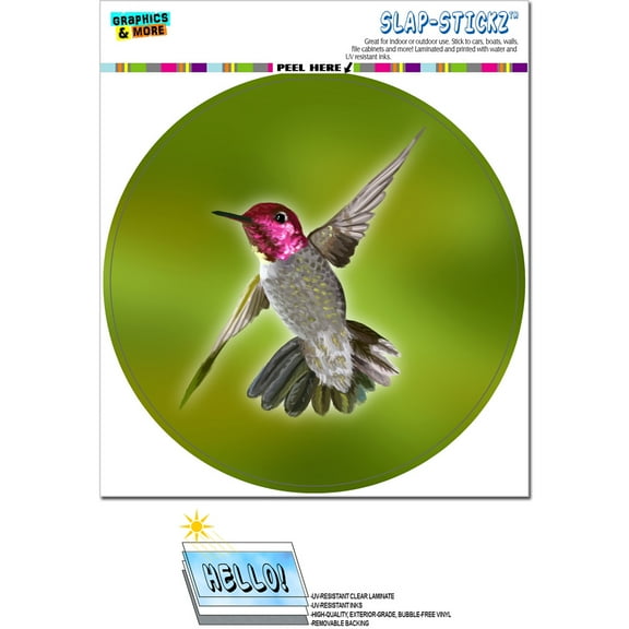 Hummingbird - Bird Circle SLAP-STICKZ(TM) Premium Sticker