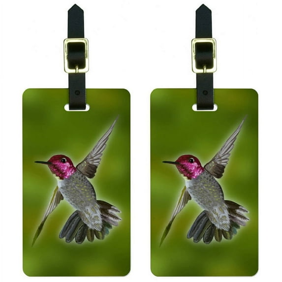 Hummingbird Bird Luggage Tags Suitcase Carry-On ID, Set of 2