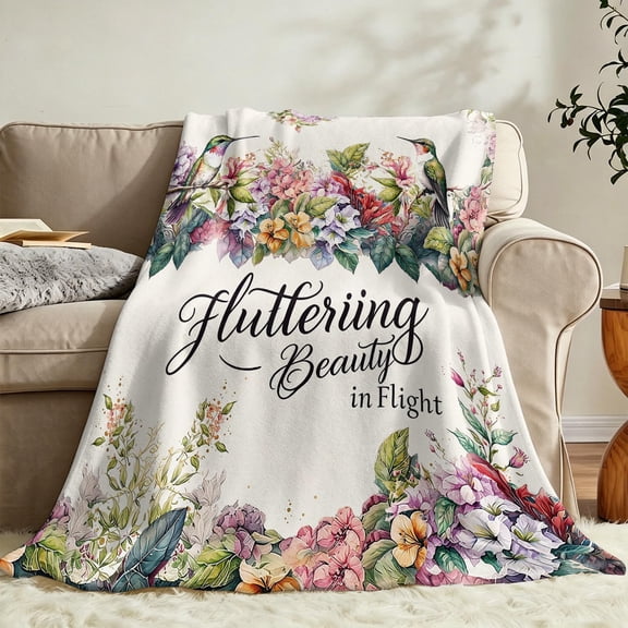 Hummingbird Blanket Flannel Fleece Blanket, Gifts for Adults/Kids/Animal Lovers, Soft Cozy Warm Throw Lightweight Blanket for Sofa/Bed