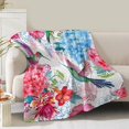 thumbnail image 1 of Hummingbird Blanket Gifts for Women Girls Mom Birthday Christmas Valentine Present Humming Bird Floral Flower Theme Decor Bedroom Living Room Sofa Couch Soft Cozy Kids Adult Teen Flannel Throw 60"x50", 1 of 6