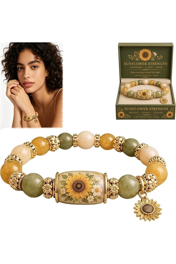 Hummingbird Blessings Bracelet, Spring Blessings Jewelry for Women - Inspirational Jewelry with Meaningful Charms, Motivational Faith Hope for Mom Daughter (RL Sunflower)