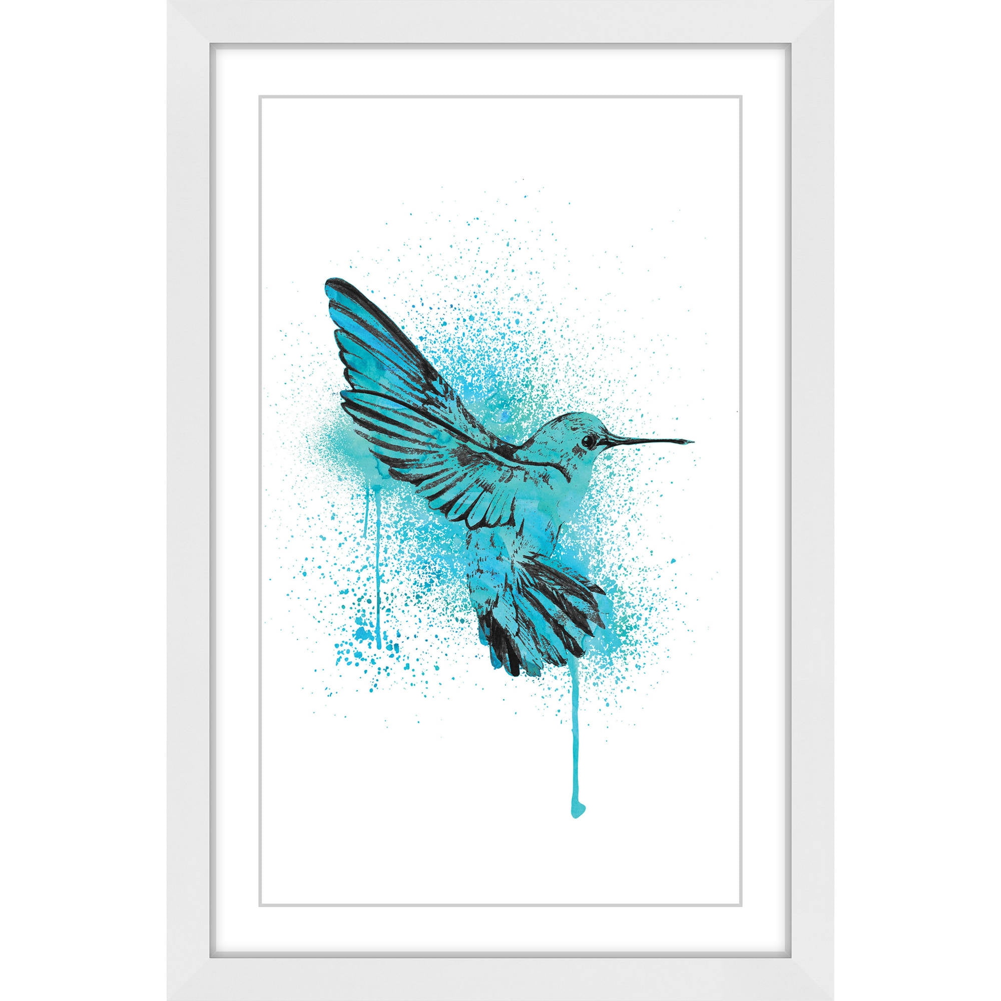 "Hummingbird Blue" Framed Painting Print