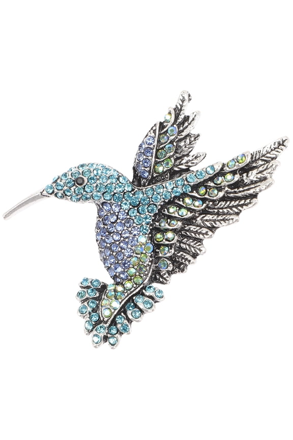 Hummingbird Brooch Pin Rhinestone Bling Brooch Women Fashion Bird Pin Decor