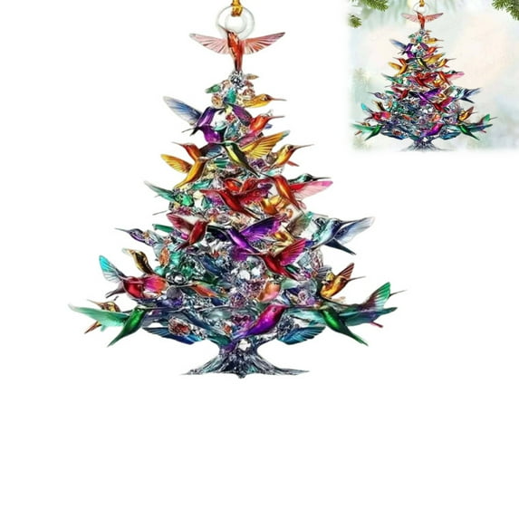 Hummingbird Christmas Ornament, 2025 New Upgraded Colorful Hummingbirds Tree Decor, Hummingbird Christmas Tree Ornaments, Christmas Tree Listing Souvenir Gift for Hummingbirds Lover (1PC)
