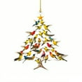 thumbnail image 1 of Hummingbird Christmas Ornament, 2D Flat Acrylic Hummingbird Holiday Decor, Festive Colorful Humming Bird Tree Design (D), 1 of 6