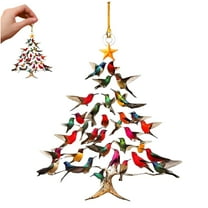 Hummingbird Christmas Ornament, Colorful Hummingbirds Tree Decor, Stacked Hummingbird Ornament for Christmas, Winter Hummingbirds Home Decoration, for Bird Lovers (1PCS) Christmas Gifts