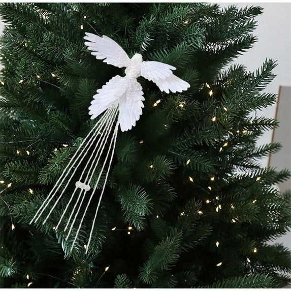 ‌Hummingbird Christmas Tree Topper Feathered Bird Ornament with Metal Clip for Outdoor Indoor Holiday Decorations Festive Wreath Decor‌