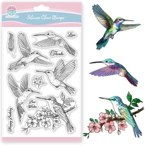 Hummingbird Clear Stamps for Card Making Spring Birds Flowers Silicone Stamp Greetings Transparent Stamps Seal for DIY Scrapbooking Embossing Photo Album Decor