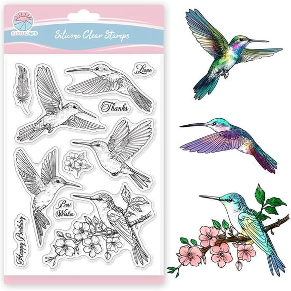 Hummingbird Clear Stamps for Card Making Spring Birds Flowers Silicone Stamp Greetings Transparent Stamps Seal for DIY Scrapbooking Embossing Photo Album Decor