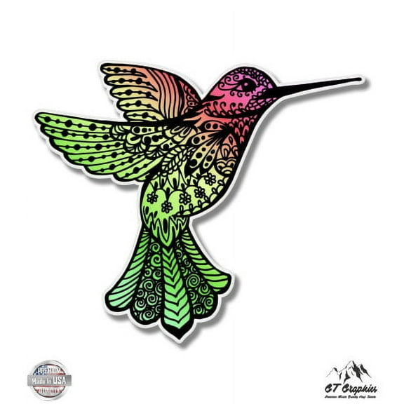 Hummingbird Colorful - 5" Vinyl Sticker - For Car Laptop I-Pad - Waterproof Decal