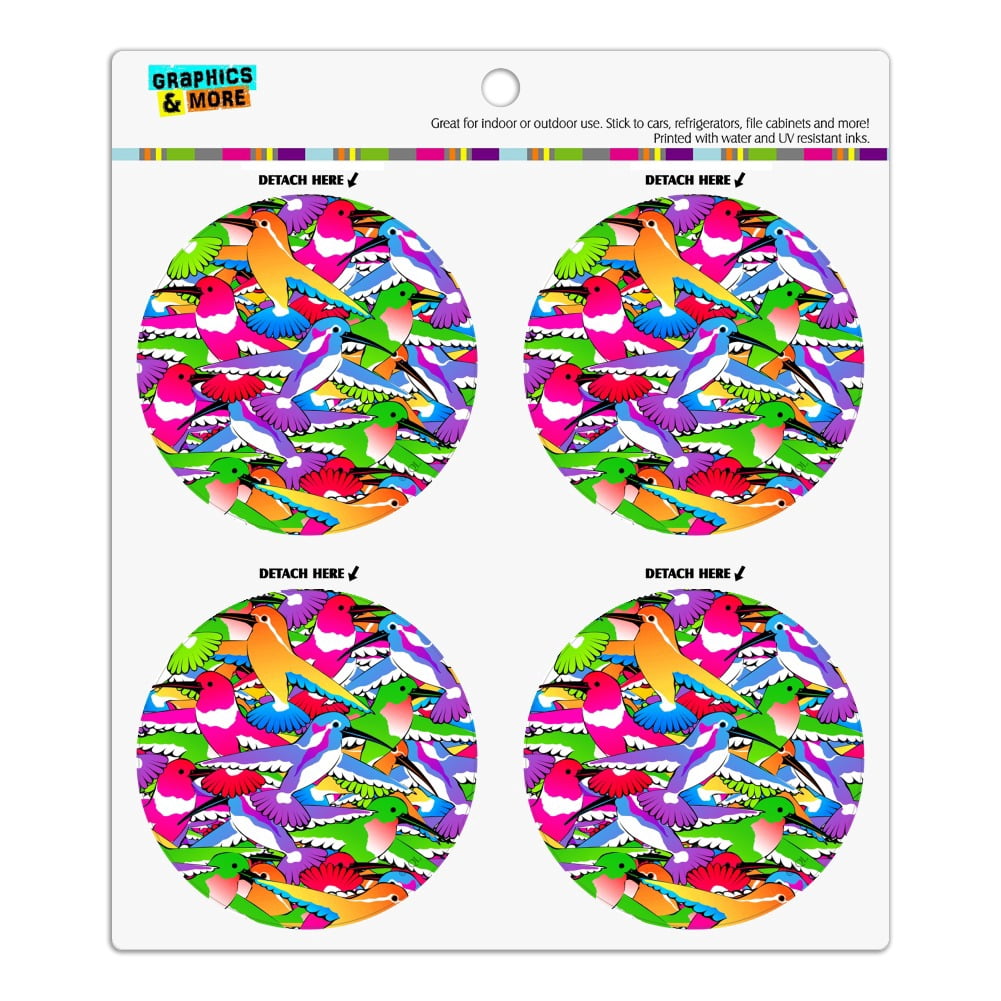 Hummingbird Colorful Pattern Refrigerator Fridge Locker Vinyl Circle ...