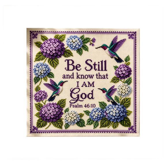 Hummingbird Cross Stitch Kit Stamped Fabric Embroidery Pattern with Pre-Printed Guide Lines, Threads Needle & Hoop Included, Floral Garden Bird Counted Cross Stitch