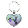 thumbnail image 1 of Hummingbird Crowned Woodnymph Purple Violet Heart Love Metal Keychain Key Chain Ring, 1 of 5