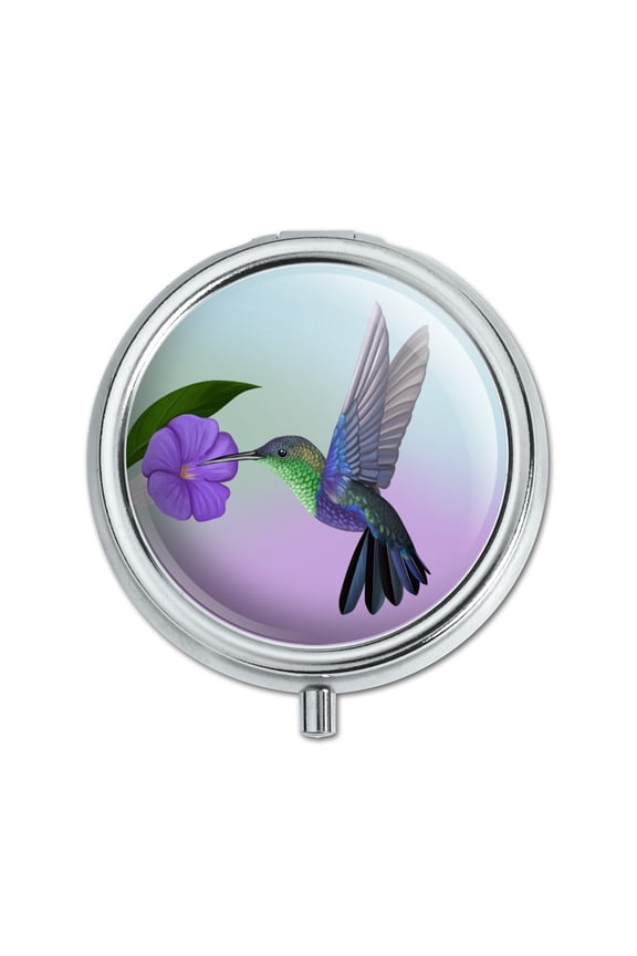 Hummingbird Crowned Woodnymph Purple Violet Pill Case Trinket Gift Box