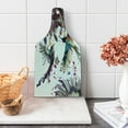 thumbnail image 1 of Hummingbird Cutting Board, Art Lily Flowers Birds and Color Splashes in Watercolor Painting Style, Tempered Glass Cutting and Serving Board, Wine Bottle Shape, Orange and Blue, by Ambesonne, 1 of 1