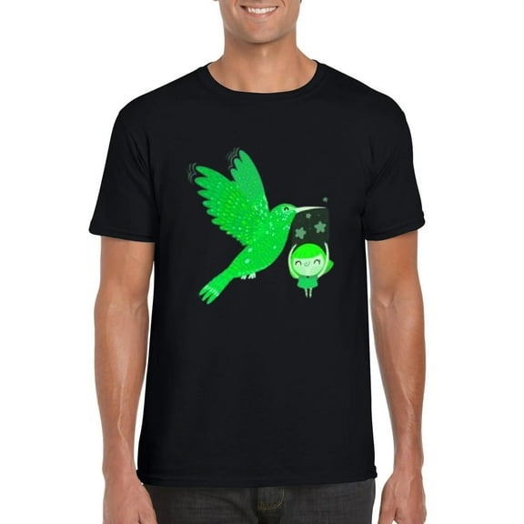 Hummingbird Dance Graceful Animal Nature Art T-Shirt, for men & women, up to size 5XL