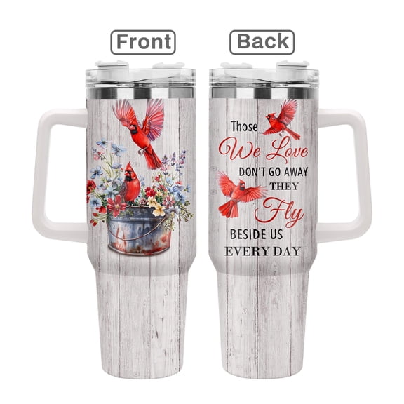 Hummingbird Design 40oz Stainless Steel Handle Insulated Mug Outdoor Travel Mug, 40oz Coffee Mug The Perfect Gift for Women Graduation, Birthday, Valentine's Day, Mother's Day, Christmas Gift Mug