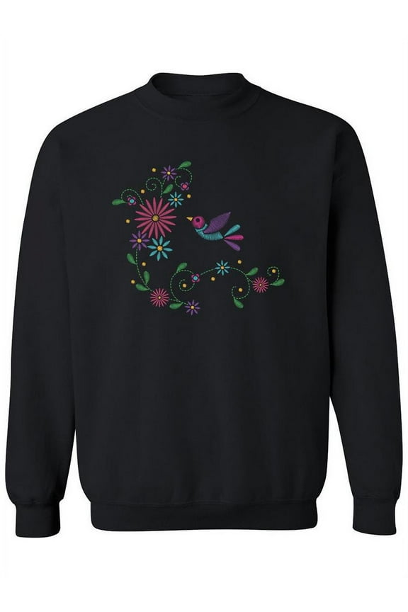 Hummingbird Embroidery Style Sweatshirt Women -SPIdeals Designs, Female 3X-Large