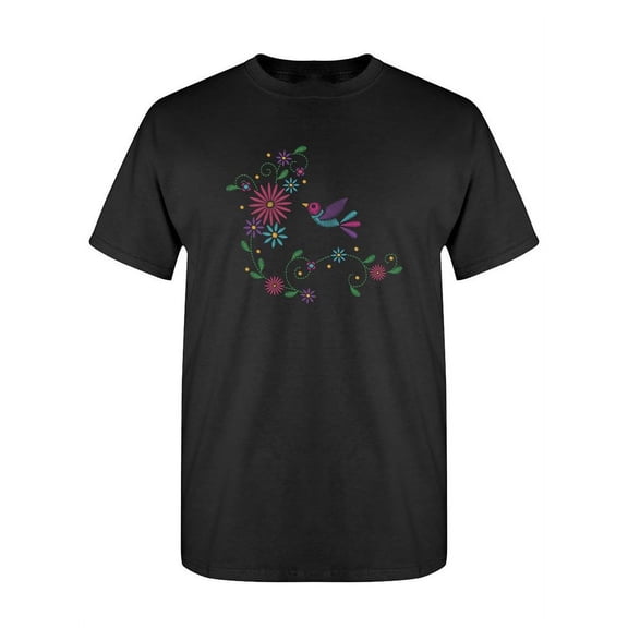 Hummingbird Embroidery Style T-Shirt Women -SPIdeals Designs, Female 5X-Large