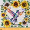 thumbnail image 1 of Hummingbird Fabric By The Yard,Sunflower Upholstery Fabric,Botanical Flowers Rustic Nature Theme Decorative Fabric,Flying Wildlife Bird Farmhouse Flower Indoor Outdoor Fabric,1 Yard, 1 of 5
