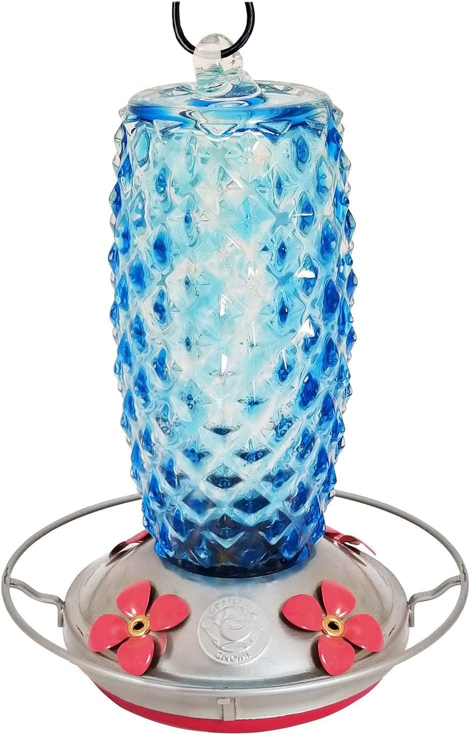 Hummingbird Feeder By Large Hand Blown Stained Glass Feeder For