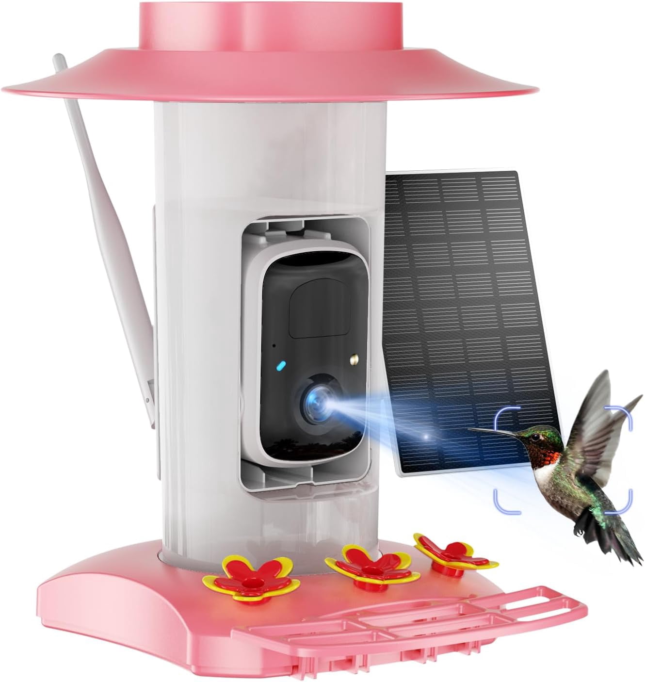 Hummingbird Feeder with Camera Outdoor, SV3C Hanging Bird Feeder with Ant Moat & Bee-Proof, HD 2K Solar Powered, AI Bird Identify, Instant App Alerts, Auto Capture, Hummingbird Lover Gifts, 21oz