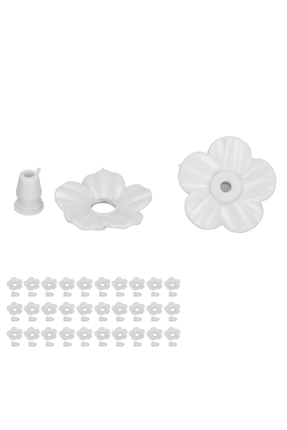 Hummingbird Feeder Flowers, Unique Shape Easy To Install Hummingbird Feeder Replacement Flowers 30 Sets Replaceable For Home White