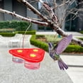 thumbnail image 1 of Hummingbird Feeder Hanging Triangular Flower Water Feeder Multiple Feeding Ports Wide Opening Easy Refill Clean Outdoor Bird Feeder Bright Color Garden Patio Backyard Decoration for bird feeding, 1 of 6