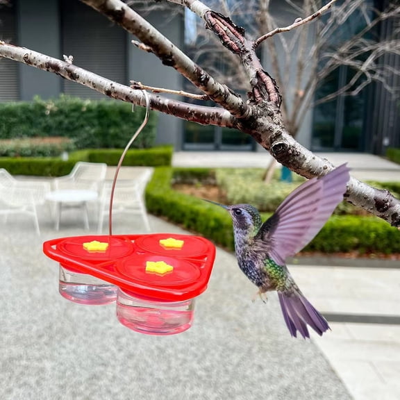 Hummingbird Feeder Hanging Triangular Flower Water Feeder Multiple Feeding Ports Wide Opening Easy Refill Clean Outdoor Bird Feeder Bright Color Garden Patio Backyard Decoration for bird feeding