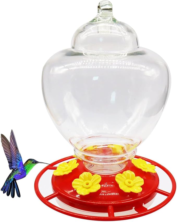 Hummingbird Feeder, Hummingbird Feeder with Ant Moat and Bee Proof, Red