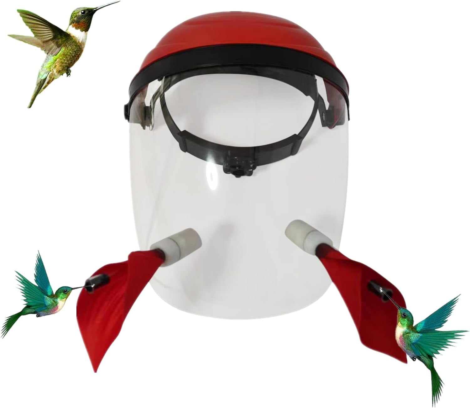 Hummingbird Feeder Mask Hummingbird Helmet Feeder for Head, Hummingbird Feeder Hat, Portable