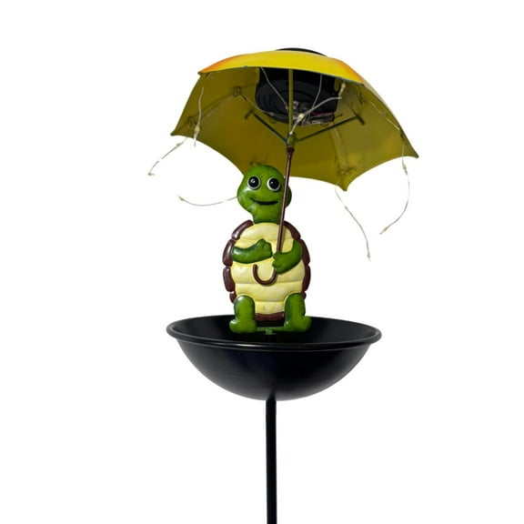 Hummingbird Feeder for Outdoor Hanging, Animal And Girl And Umbrella Bird Feeder, Bird Feeders for Outdoors, Hanging Bird Feeder Set with Metal Chain Umbrella (Turtle, 100% Plastic)