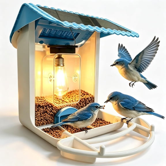 Hummingbird Feeder for Outdoors Bee-Proof & Leak-Proof - 30 Feeding Ports Saucer Style, Drip-Free, Easy to Clean and Refill, Attract Humming Birds Feeder Plastic with Ant Moat & Hook (Blue 1Pcs,)