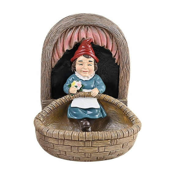 Hummingbird Feeders for Outdoors, Goblin Dwarf Resin Bird Feeder White Beard Old Man Courtyard Decoration Ornaments Home Garden Decoration Bird Feeder