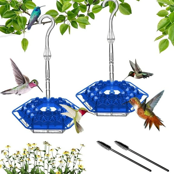Hummingbird Feeders for Outdoors - Hummingbird Feeder 30 Feeding Port Bird Easy Filling/Cleaning 11 Ounce Humming Bird Feeders with Perch for Backyard Window Decoration