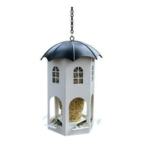 Hummingbird Feeders for Outdoors, Castle Bird Feeder with Shelter From The Rain And Sun, Outdoor Garden Metal Bird Feeder Feeding (1Pc)