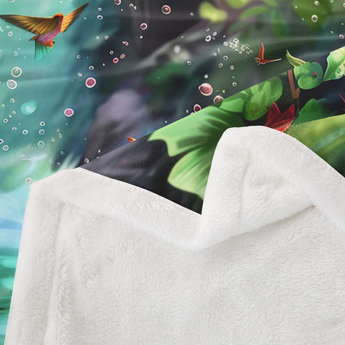 Hummingbird Fleece Blanket Queen 90